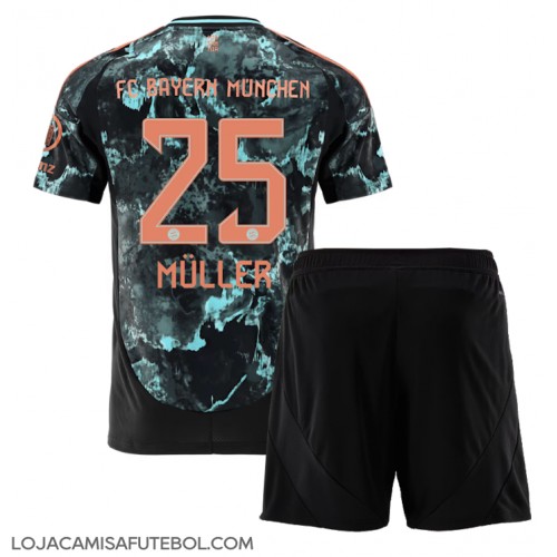 Camisa de Futebol Bayern Munich Thomas Muller #25 Equipamento Secundário Infantil 2024-25 Manga Curta (+ Calças curtas)